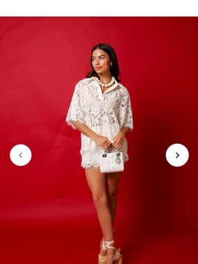 Coco Lily’s White Two Piece Lace Set Size M